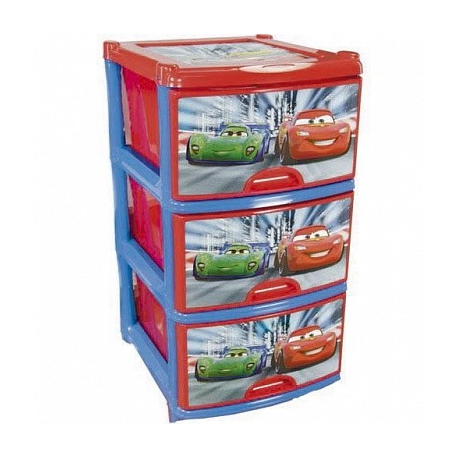 Комод пластиковый с 3 ящиками Дисней № 2 для мальчиков                        