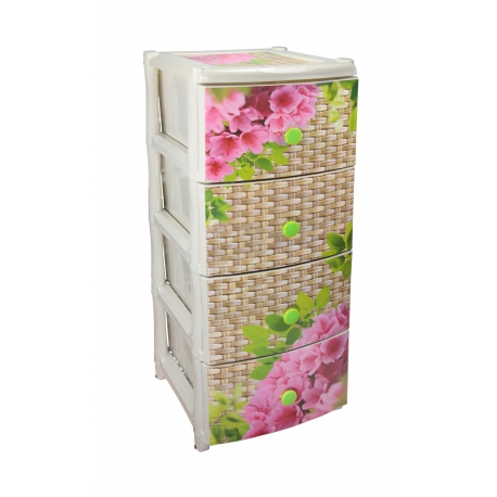 Комод пластиковый с 4 ящиками Азалия                    