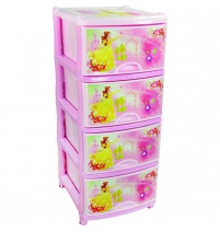 Пластиковый комод с 4 ящиками Дисней № 1 для девочек