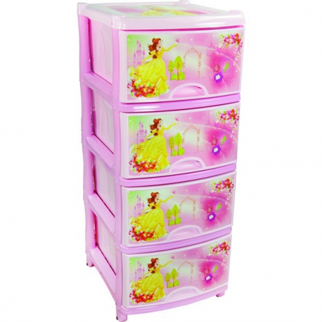 Пластиковый комод с 4 ящиками Дисней № 1 для девочек