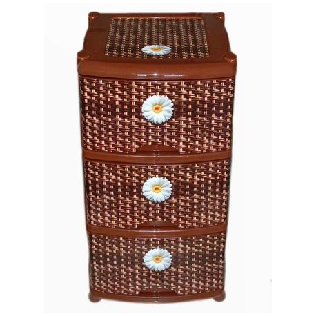 Пластиковый комод с 3 ящиками Плетенка 