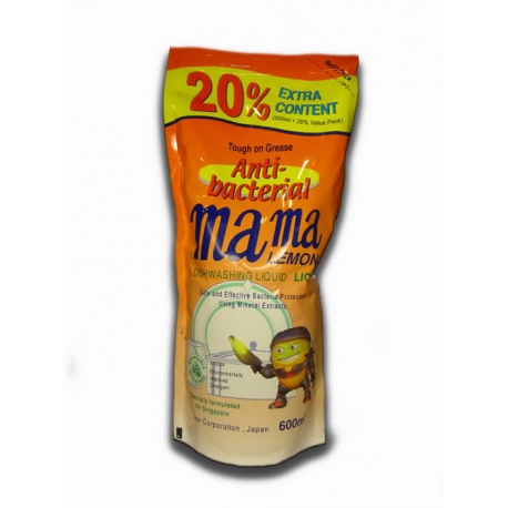 Концентрированный гель для мытья посуды Mama lemon (Мама лимон) Антибактериальный сменная упаковка 600мл