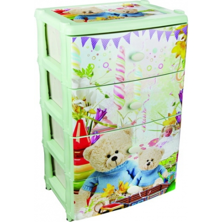 Пластиковый комод с 4 ящиками Мульти-пульти арт.М2265