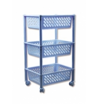 Этажерка 3-х секционная (на колесах)  цвета в ассортименте арт.ПЦ2820