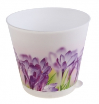 Горшок для цветов "Крит" 200мм. белый/Ирис арт.ING46020БЛИР-PS
