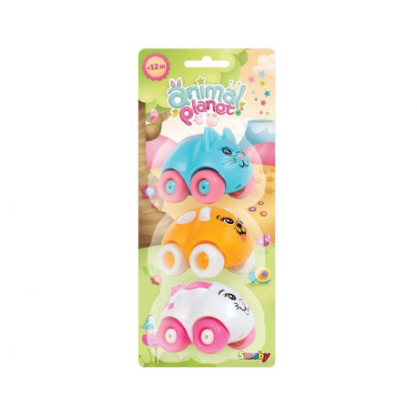 Машинка 7 см Animal Planet 3 шт на блистере, Арт. №. 211350  Smoby