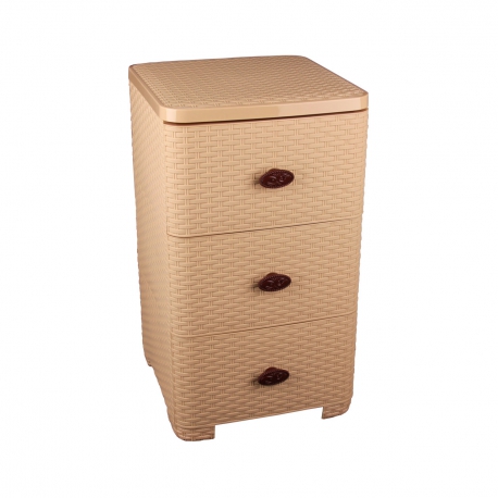 Комод пластиковый с 3 ящиками "Плетёнка", Арт. М2432