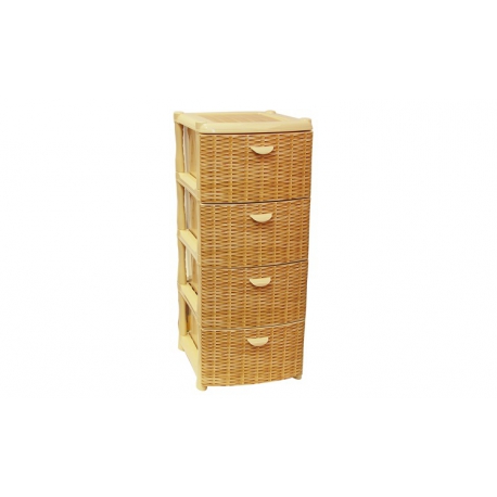 Комод пластиковый с 4 ящиками Альт Деко Ротанг, Арт. М 2805