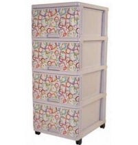 Пластиковый комод с 4 ящиками Декор 04035