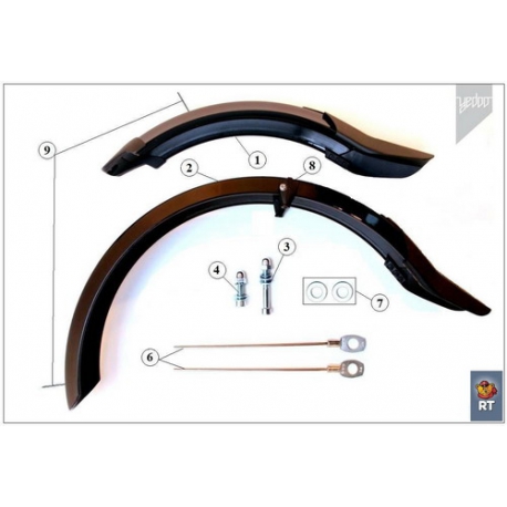 Пластиковые крылья-брызговики Yedoo на самокат с колесами 12"/12" Blat