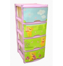 Пластиковый комод с 4 ящиками Little Angel Tutti "Bears", Арт. LA4714МИШ-НК