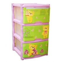Пластиковый комод с 3 ящиками Little Angel Tutti "Bears", Арт. LA4713МИШ-НК