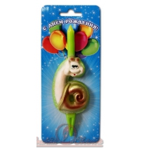 Свеча тортовые цифры со зверушками 6 арт.3048