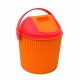 Контейнер для мусора 8л плотный, рифленый с вращающейся крышкой цв в ассорт арт.12-T-2811-3