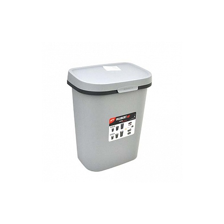 Контейнер для мусора FLAT 10л серебристый /графитовый арт.17198840H22