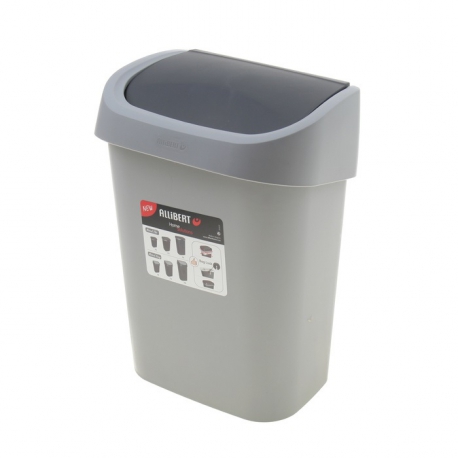 Контейнер для мусора SWING 10л серебристый /графитовый арт.17199424T60