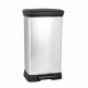Контейнер для мусора с педалью Деко 50л черный/серый металлик арт.02162-582-00