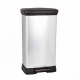 Контейнер для мусора с педалью Деко 50л черный/серый металлик арт.02162-582-00