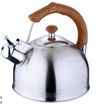 Чайник металлический со свистком 4.8л (нжс, пластиковая ручка, свисток) арт.5075KH