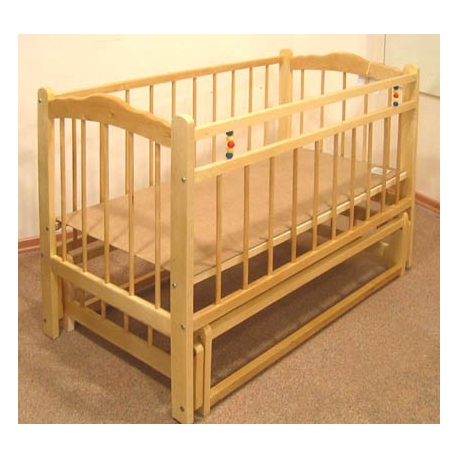 Кроватка детская Ладушка Уренский ЛПХ маятник светлая