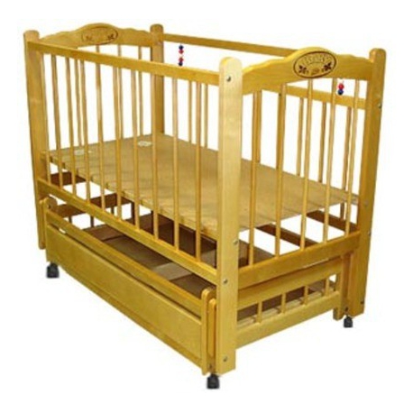 Кроватка детская Ладушка Уренский ЛПХ маятник+ящик светлая