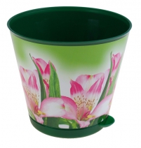 Горшок для цветов "Крит" 120мм. темно-зеленый/Лилия темно-зеленый арт.ING46012ТЗЛЛИ-PS