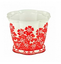 Горшок цветочный Камелия 3л с поддоном красный арт.М2241