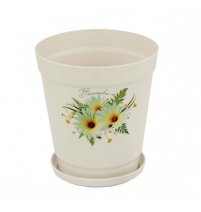 Горшок цветочный Ромашка 2л с поддоном арт.М1596