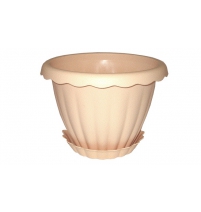 Кашпо "Далия" D-260мм 6л с поддоном /белая глина арт.М 8383БГ