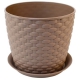 Кашпо РОТАНГ D180мм 3л с поддоном ротанг арт.М 3082