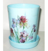 Кашпо с поддоном "Ирисы" D10см 0,7л арт.97875