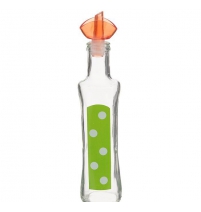 Кувшинчик декорированный  квадратный 250 мл для соуса/масла/уксуса "Горошек"(термоусадка) арт.151248