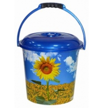 Ведро с крышкой 10л. Подсолнух арт.0210ск