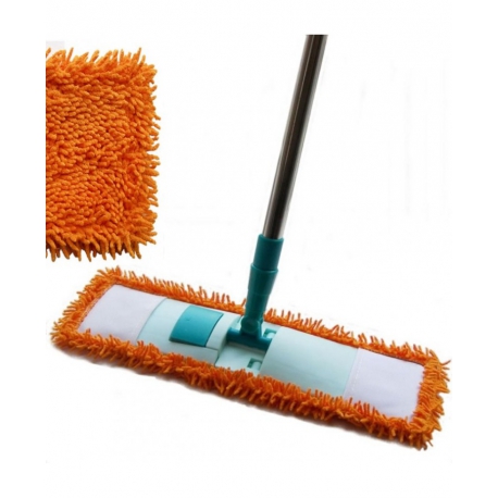 Швабра плоская (насадка, вермишелька, микрофибра, прямоугольная рукоятка 125см) арт.P042В