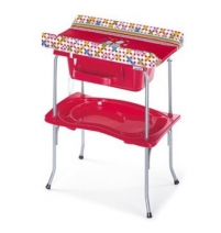 Стол пеленальный Brevi LIDO, ярко-розовый с пестрым рисунком и динозаврами 