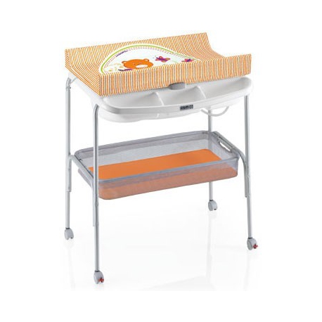 Стол пеленальный CAM Ulisse, оранж/бел. с оранж. полосками