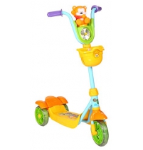 Самокат 3-х колесный Leader Kids XG5102C-002 (зеленый+желтый+игрушка собачка)    