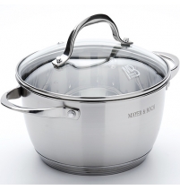 Кастрюля 2,7л стеклянная крышка МВ (х6) арт. 23404