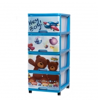 Пластиковый комод для игрушек с рисунком Hey boy 040316