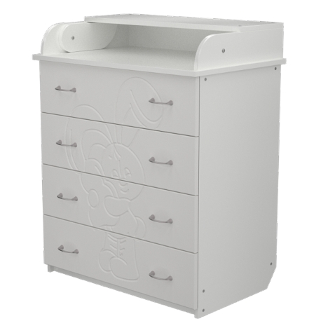 Комод Valle с пеленальным столиком Bunny Белый