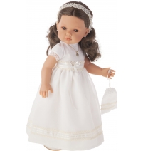 Кукла Juan Antonio Munecas Белла Первое причастие, брюнетка в кремовом, 45см арт. 2800BR