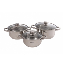 Набор кастрюль 6 пр. ГРЕТТА (1,6+2,2+3,2л) в подарочой упаковке КАТУНЬ арт. 004341/КТ04-А