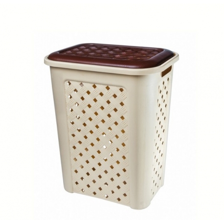 Корзина для белья "Виола" 30л. Цвет бежевый/коричневый.