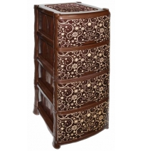 Комод пластиковый Элегант темный 4 секции 0352/72