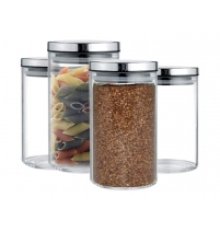 Банка для сыпучих продуктов 1300мл, боросиликатное стекло, металлическая крышка арт. МS-1300