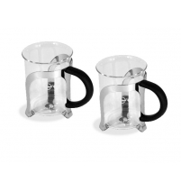 Набор из 2-х чашек "Чизкейк" 200 мл. нержавеющая сталь, боросиликатное стекло. арт. FH-001