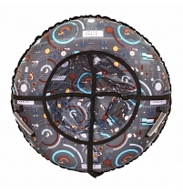 Санки надувные Тюбинг RT Матрица серая, диаметр 118 см 