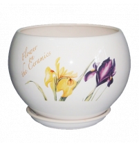 Горшок шар "Ирис" 1,4 л. белый арт. 79629