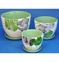 Комплект горшков керамических овал средний "Эко" 3шт. арт. 440580