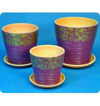 Комплект горшков керамических "Тополь скань вишня" 3 шт.